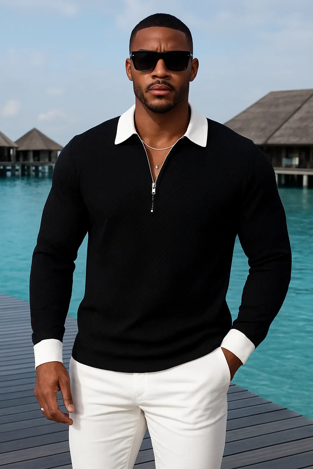 AUREÉLIA Modernes Langarm Herrenhemd Dropshipman