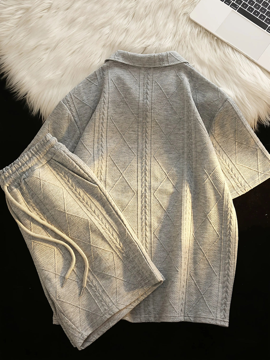 AURÉLIA 2-teiliges Herren Freizeit-Sommeroutfit (Kurzarmhemd + Shorts) Dropshipman