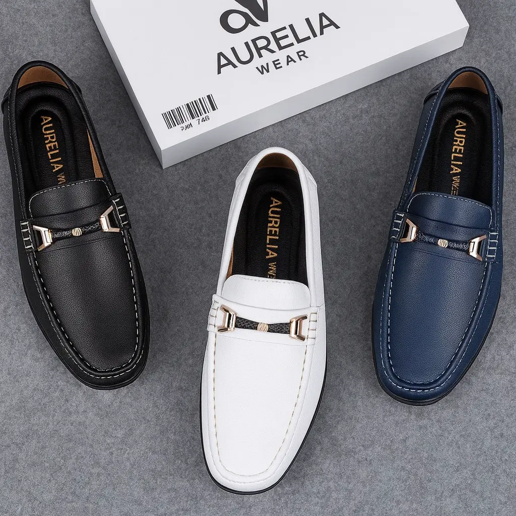 AURÉLIA Herren Echtleder Slip-On Loafers Dropshipman
