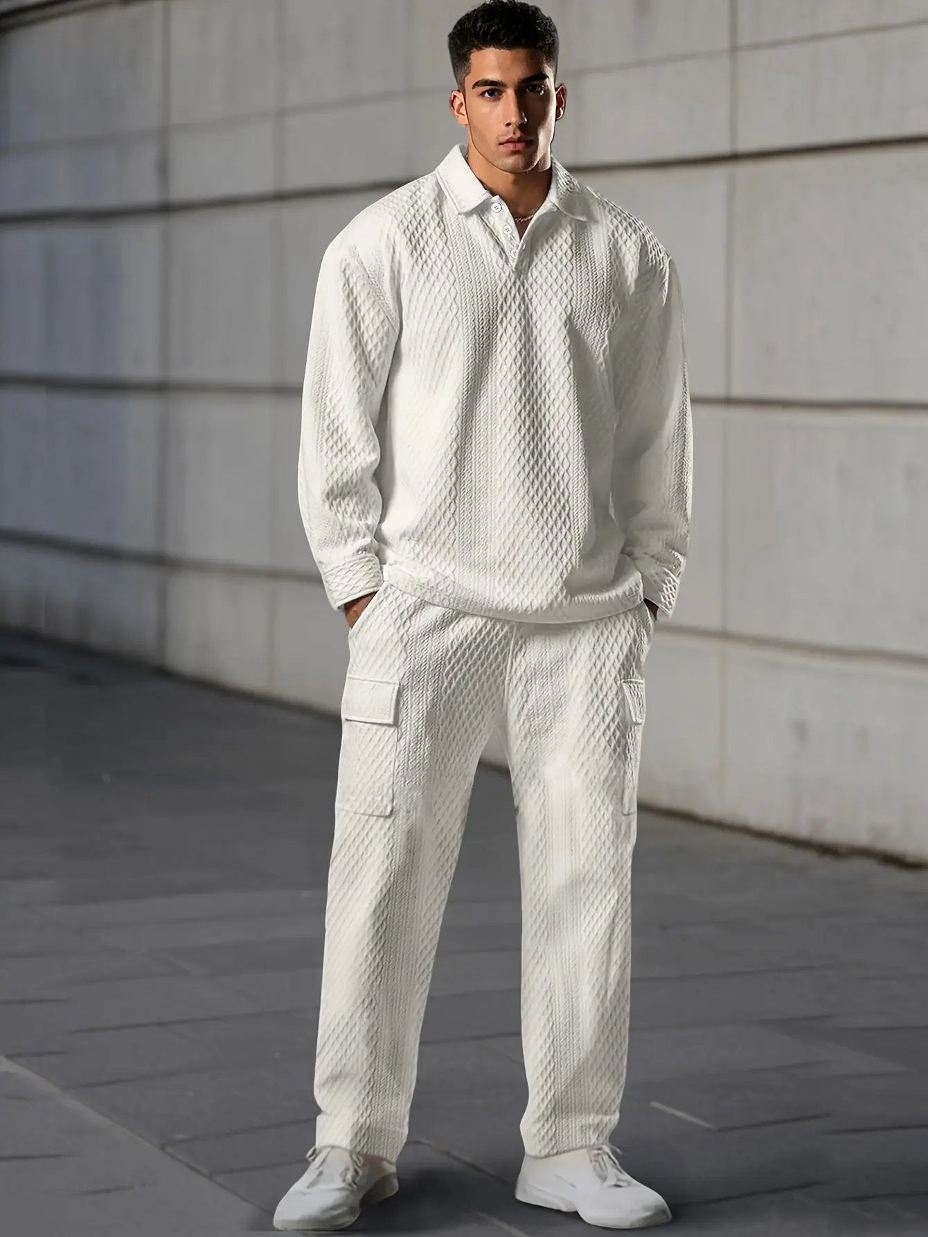 AURÉLIA Herren Sommer-Set (Strukturiertes Hemd + Lange Hose) Dropshipman