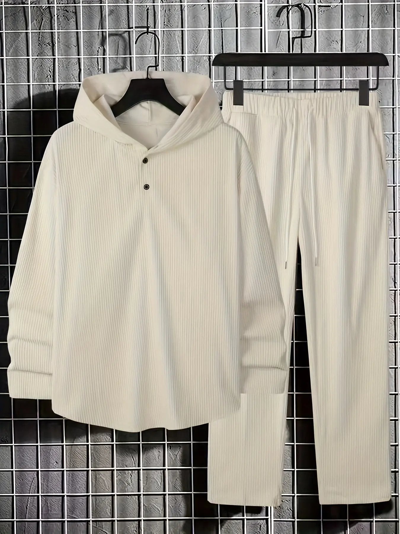 Herren Freizeit Hoodie & Jogginghose Set - Einfarbig, Maschinenwaschbar, Perfekt für Herbst/Winter Dropshipman