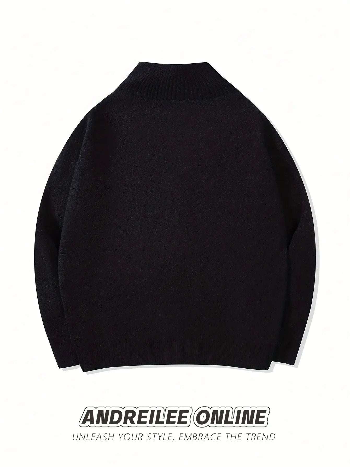 Herren Strickpullover mit Engelsflügel-Design – Vollreißverschluss, hoher Kragen Dropshipman