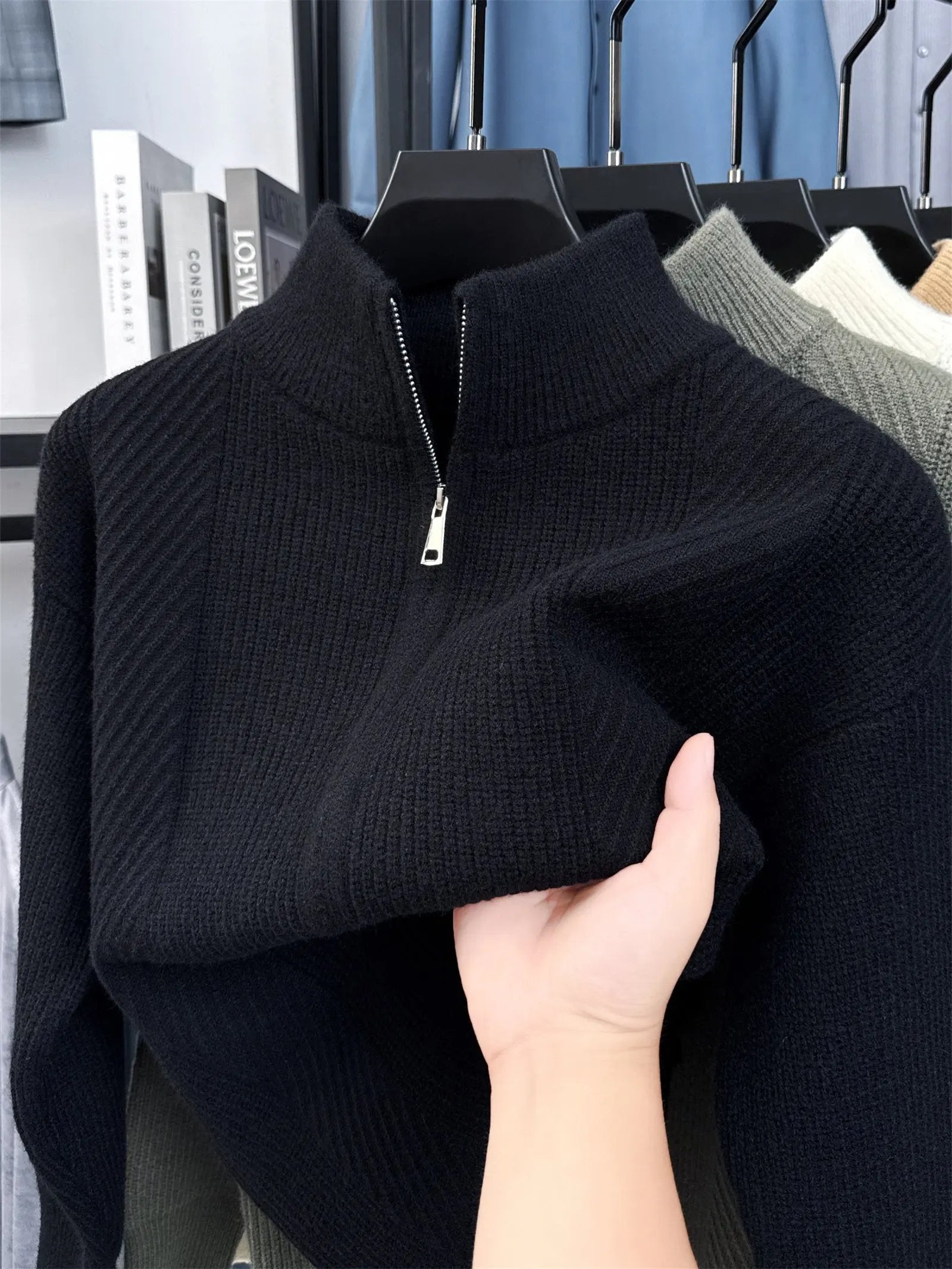 Herren Strickpullover mit Reißverschluss - Lässig & Business-Casual Dropshipman