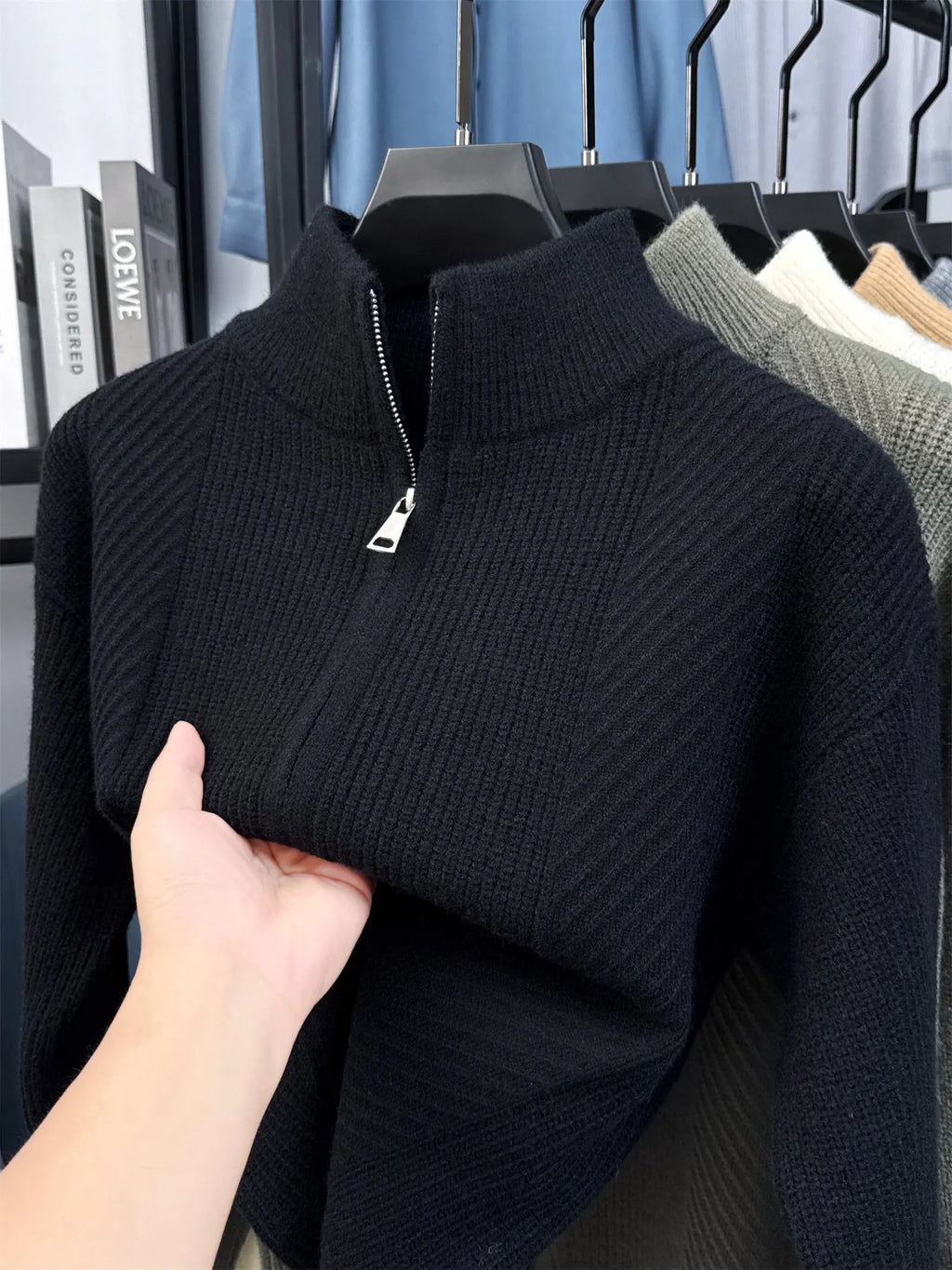 Herren Strickpullover mit Reißverschluss - Lässig & Business-Casual Dropshipman