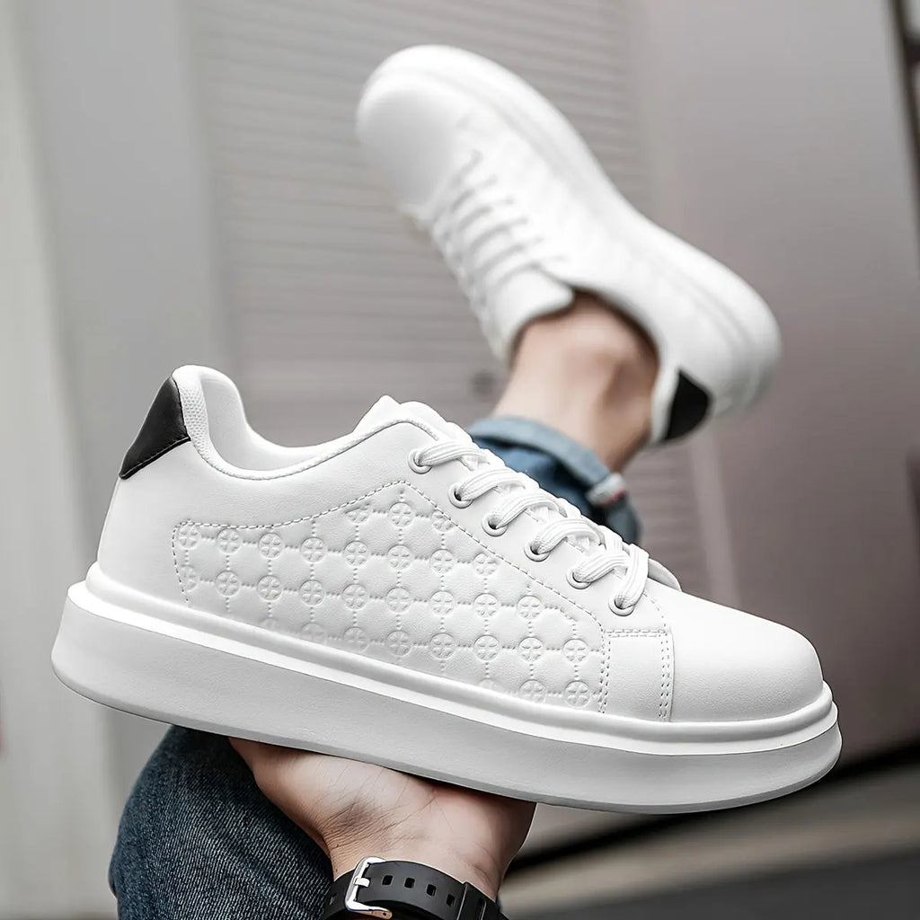 Herrenmode Sneaker, lässiger Sport Street Style, einfarbig, Ganzjahres, Low Top, Rundes Zehen, Schnürung, geeignet für Laufen, Wandern und den Alltag Dropshipman