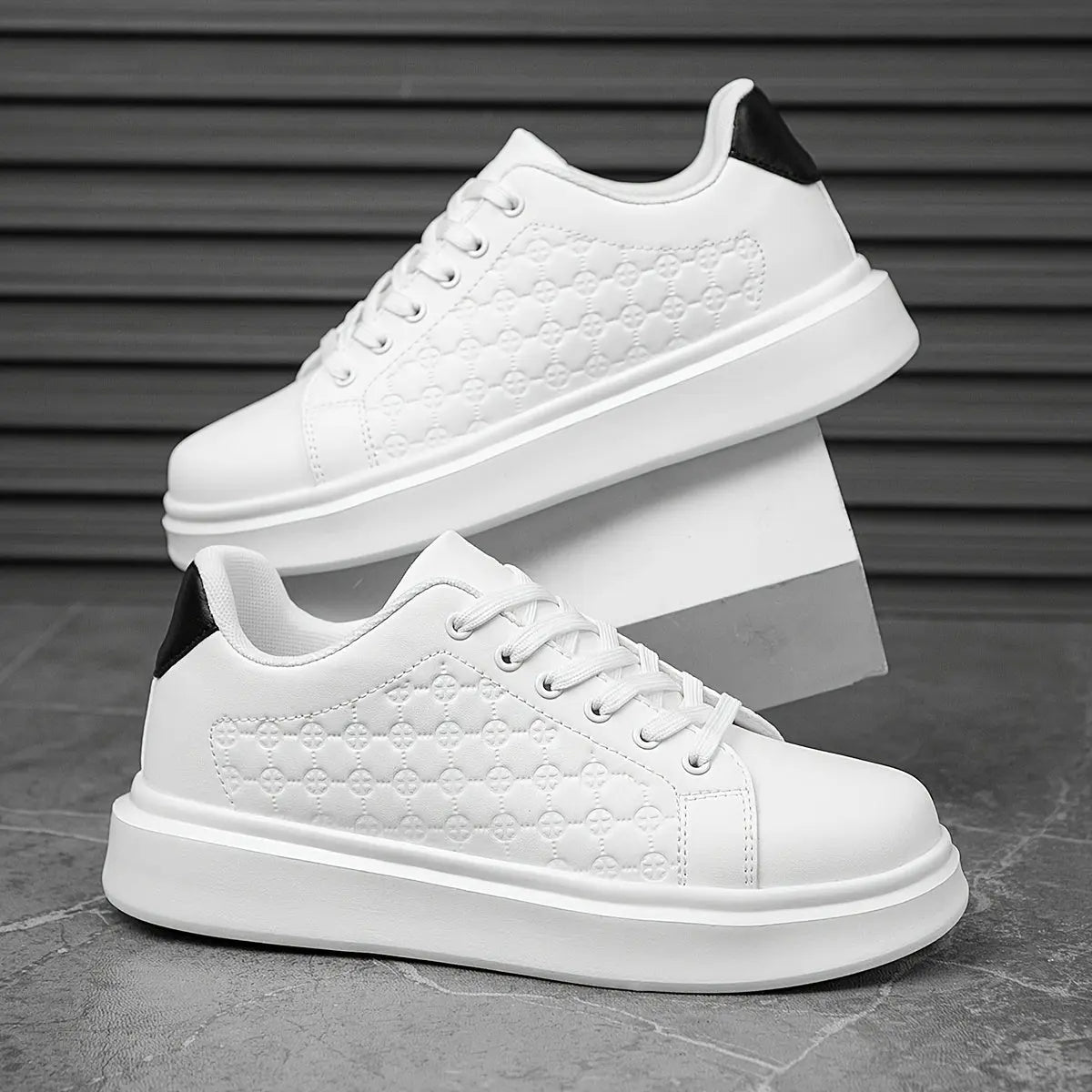 Herrenmode Sneaker, lässiger Sport Street Style, einfarbig, Ganzjahres, Low Top, Rundes Zehen, Schnürung, geeignet für Laufen, Wandern und den Alltag Dropshipman