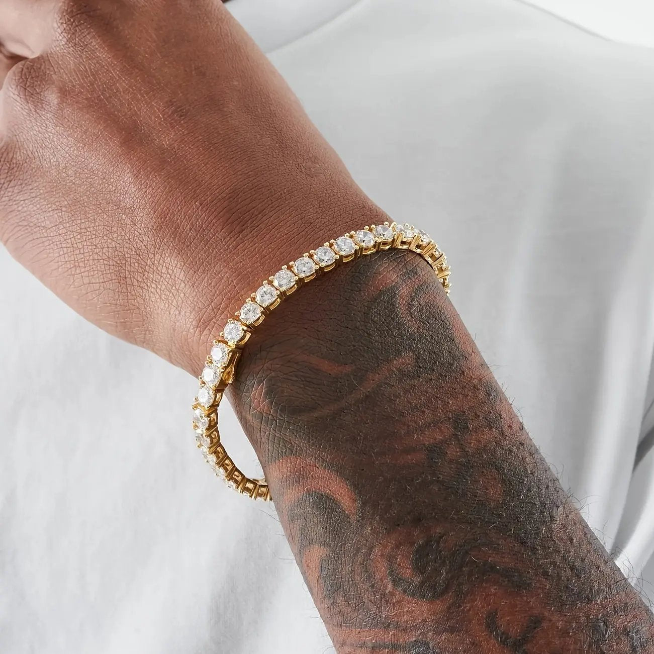 ICEDCHICS Herren-Tennisarmband 5mm – Modisches Zirkonia, vergoldet für Haltbarkeit & Glanz Dropshipman