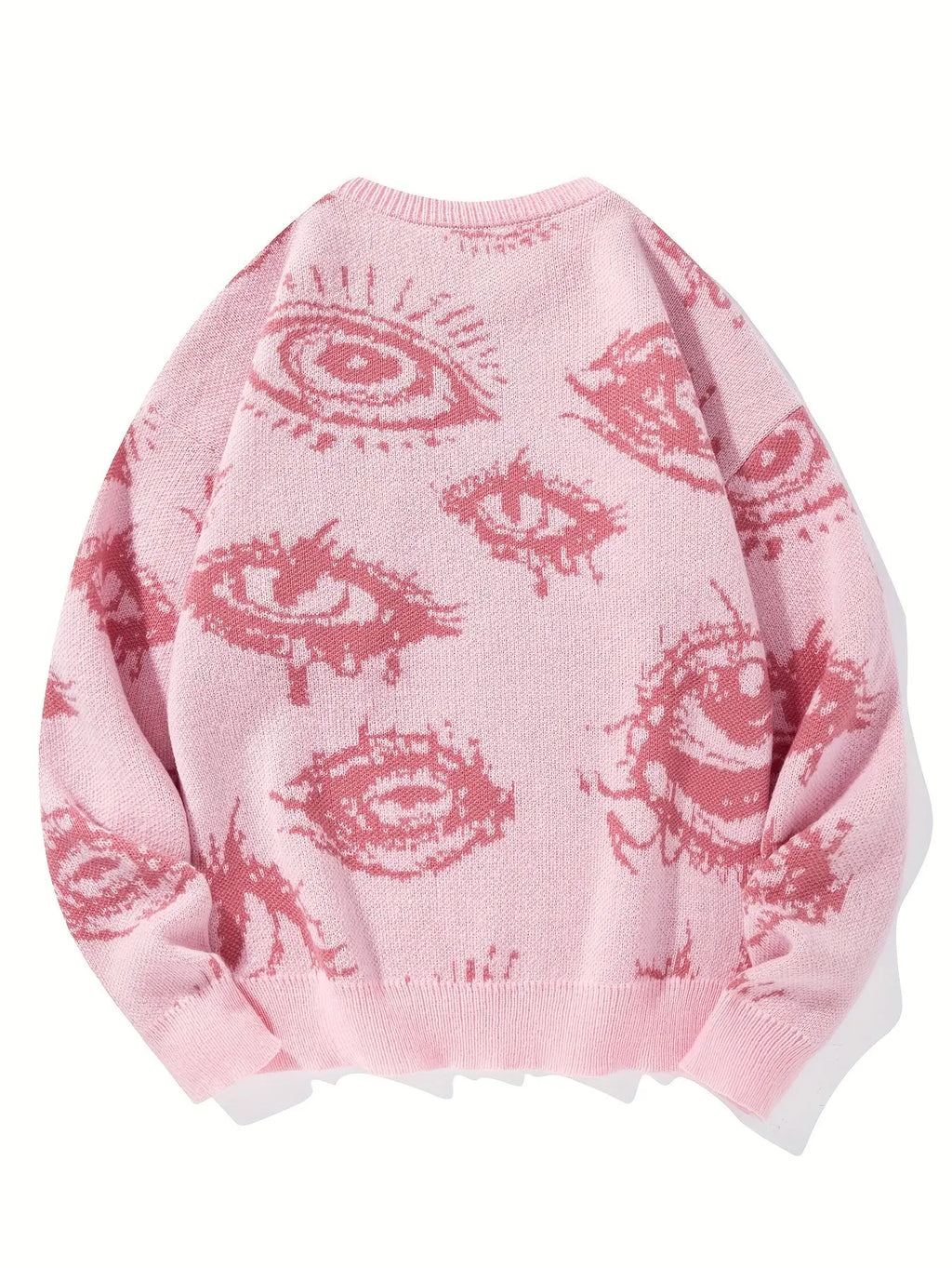 Unisex Halloween Teufel Auge Pullover Sweatshirt, Rundhalsausschnitt Langarm Strickoberteil mit Asymmetrischem Detail, Regular Fit Polyester Pullover für Herbst/Winter Party Dropshipman