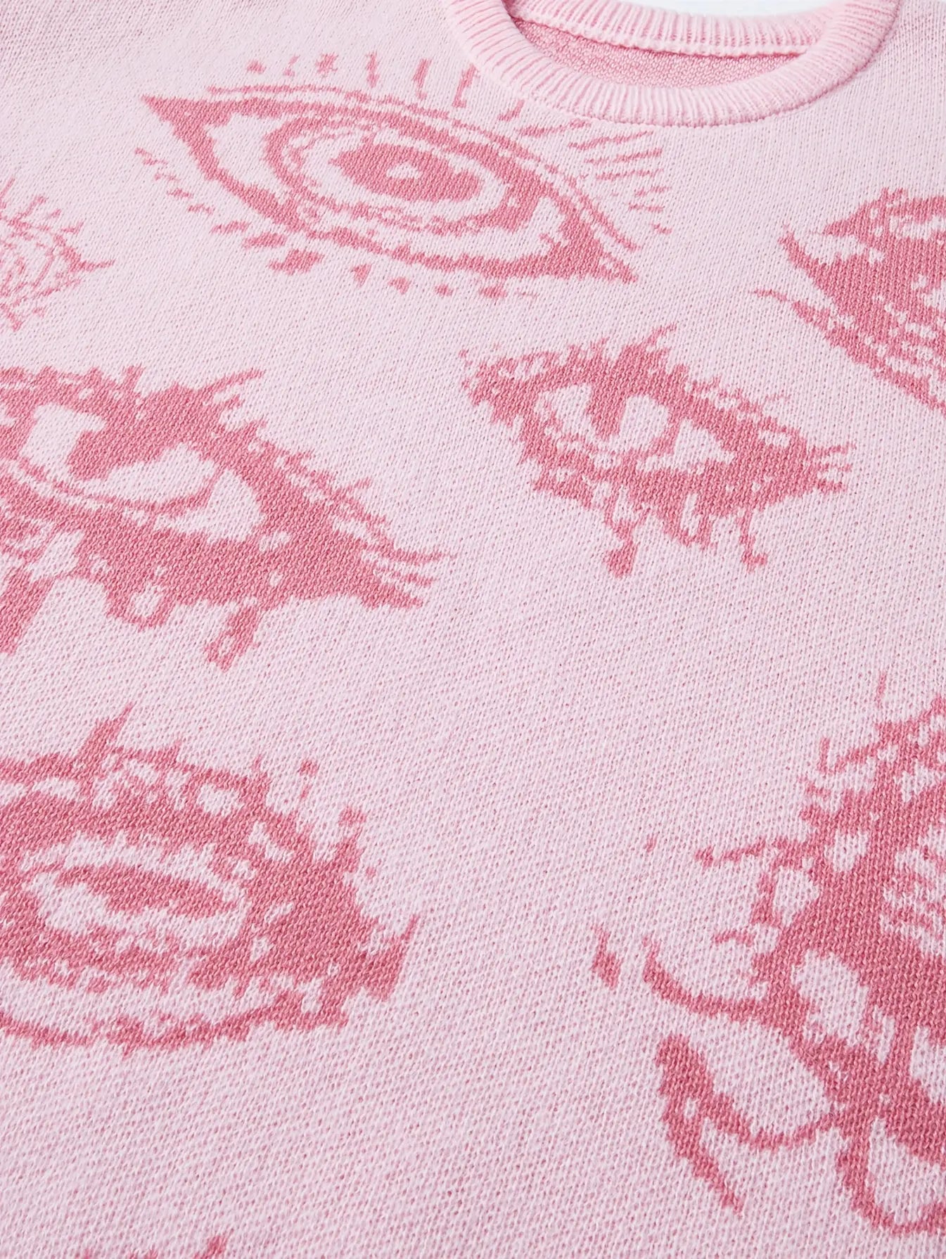 Unisex Halloween Teufel Auge Pullover Sweatshirt, Rundhalsausschnitt Langarm Strickoberteil mit Asymmetrischem Detail, Regular Fit Polyester Pullover für Herbst/Winter Party Dropshipman