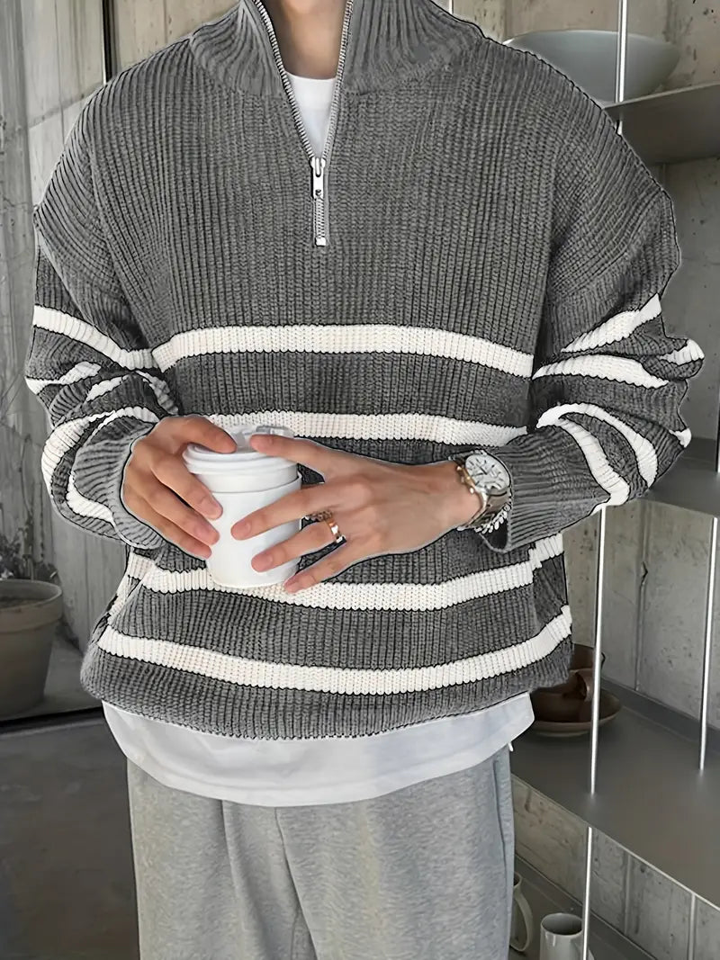AURÉLIA Herren Strickpullover mit Reißverschluss - Lässig & Modern - AURÉLIA WEAR