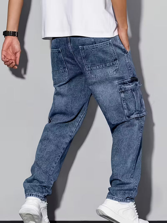 AURÉLIA Herren Jeans – Denim, Straight-Leg Fit mit Mehrfachtaschen